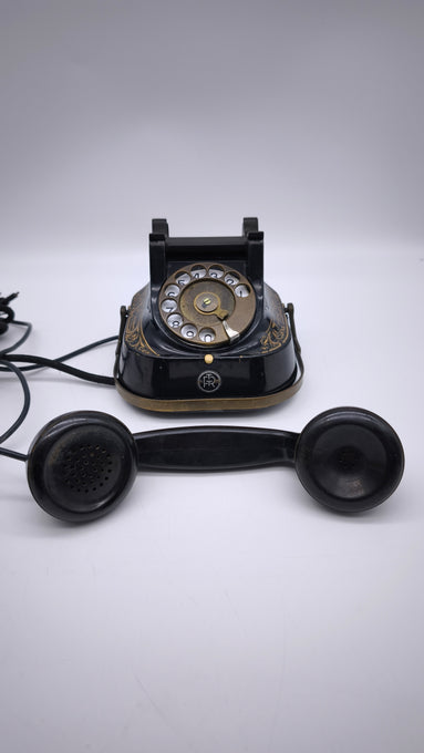 89071 Telefono vintage rotante FTR in bachelite con maniglia in ottone