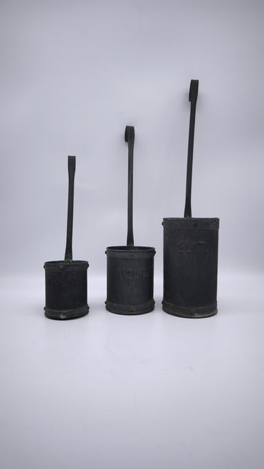 90643 Set di 3 misurini d'epoca in lamiera zincata