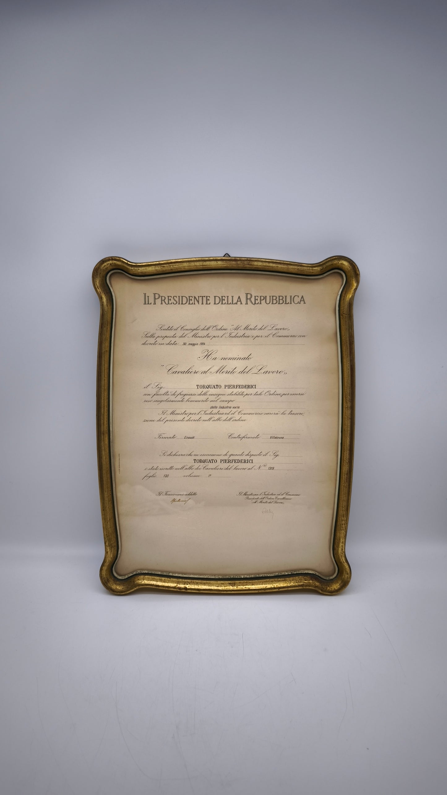 65 Decreto originale a cavaliere del lavoro, 1954