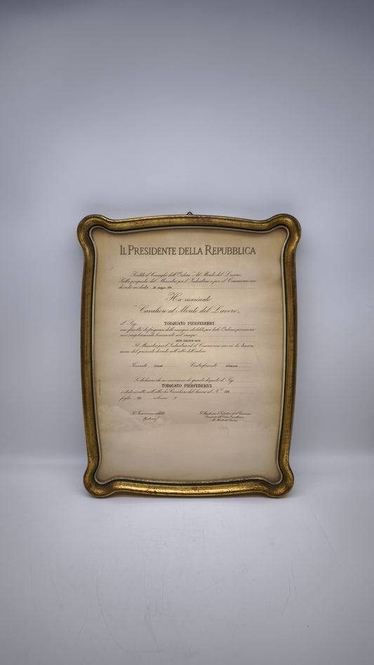 65 Decreto originale a cavaliere del lavoro, 1954