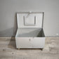 90885 Baule in ferro grigio con ruote