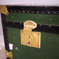 90916 Baule in legno e ferro verde con ruote