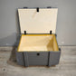 90917 Baule in legno grigio con ruote