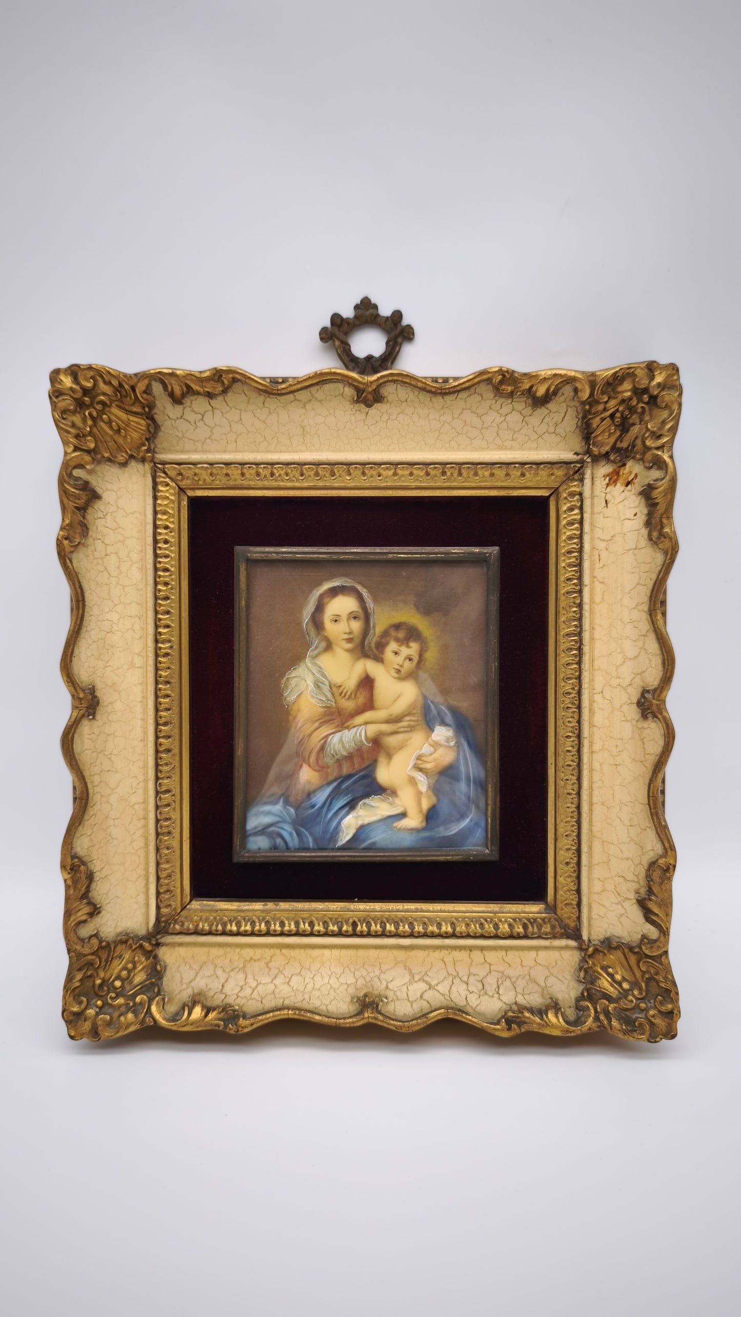 91299 Capezzale religioso Madonna con bambino