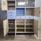 129 Credenza anni '50 celeste con piano in marmo