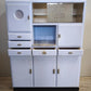 129 Credenza anni '50 celeste con piano in marmo