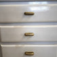 129 Credenza anni '50 celeste con piano in marmo