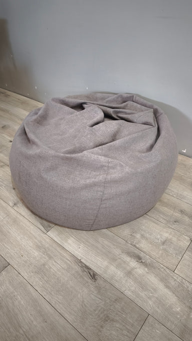 91114 Pouff a sacco in tessuto grigio