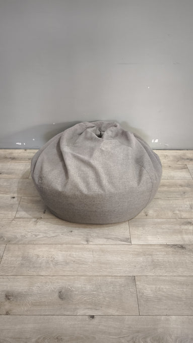 91114 Pouff a sacco in tessuto grigio