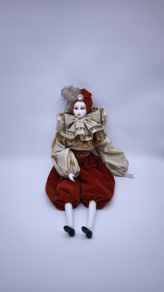 91092 Bambola veneziana in ceramica con costume