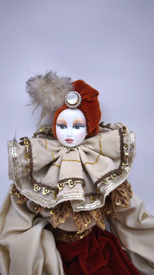 91092 Bambola veneziana in ceramica con costume