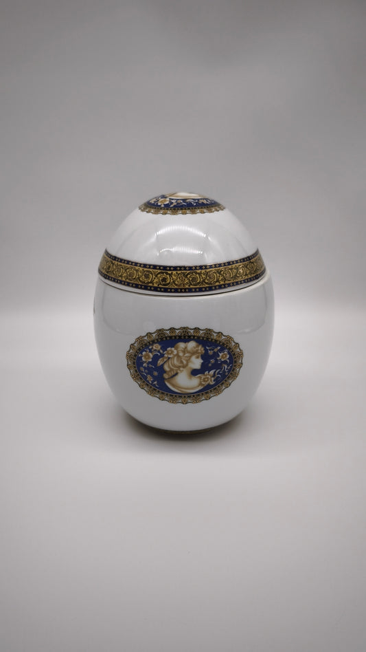 91180 Vaso uovo in ceramica decorata