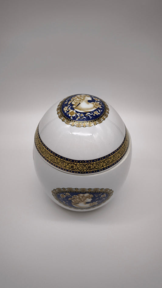 91180 Vaso uovo in ceramica decorata