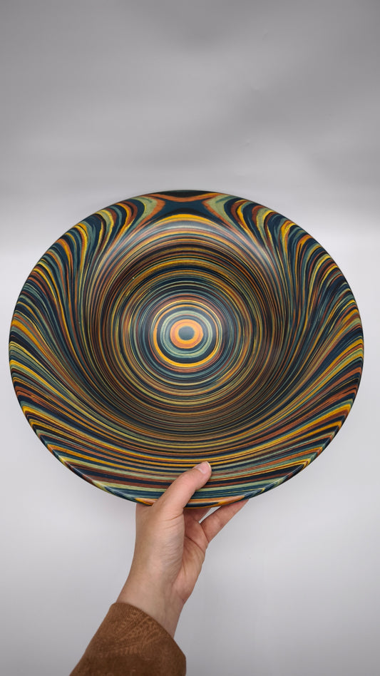 96 Centrotavola Angelo Mangiarotti per Alpi in legno colorato, anni '80
