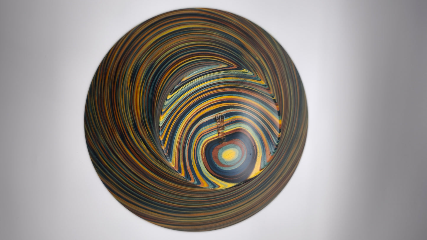 96 Centrotavola Angelo Mangiarotti per Alpi in legno colorato, anni '80