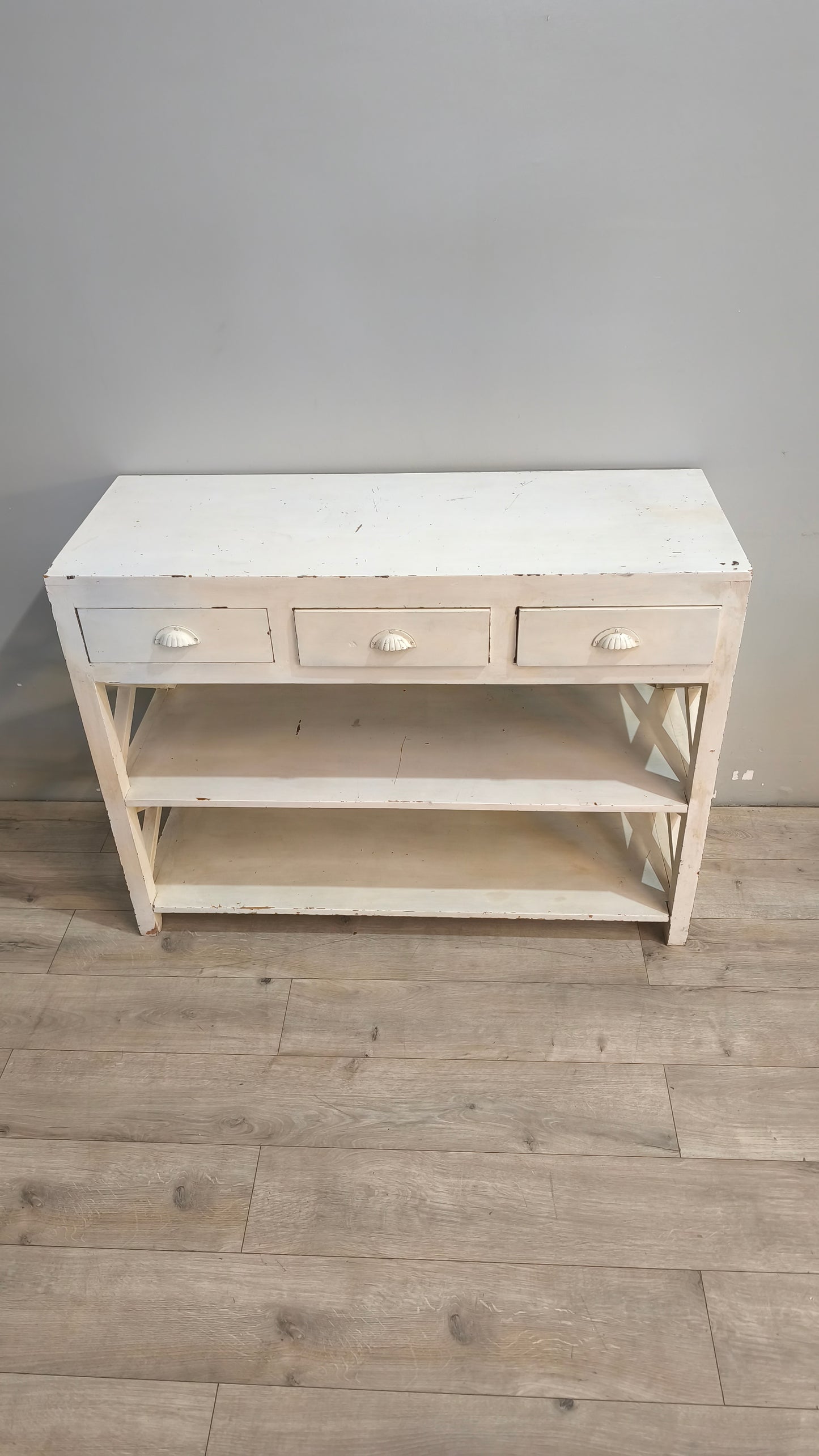 91227 Console in legno dipinta bianca