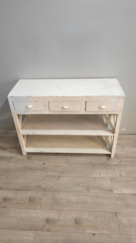 91227 Console in legno dipinta bianca