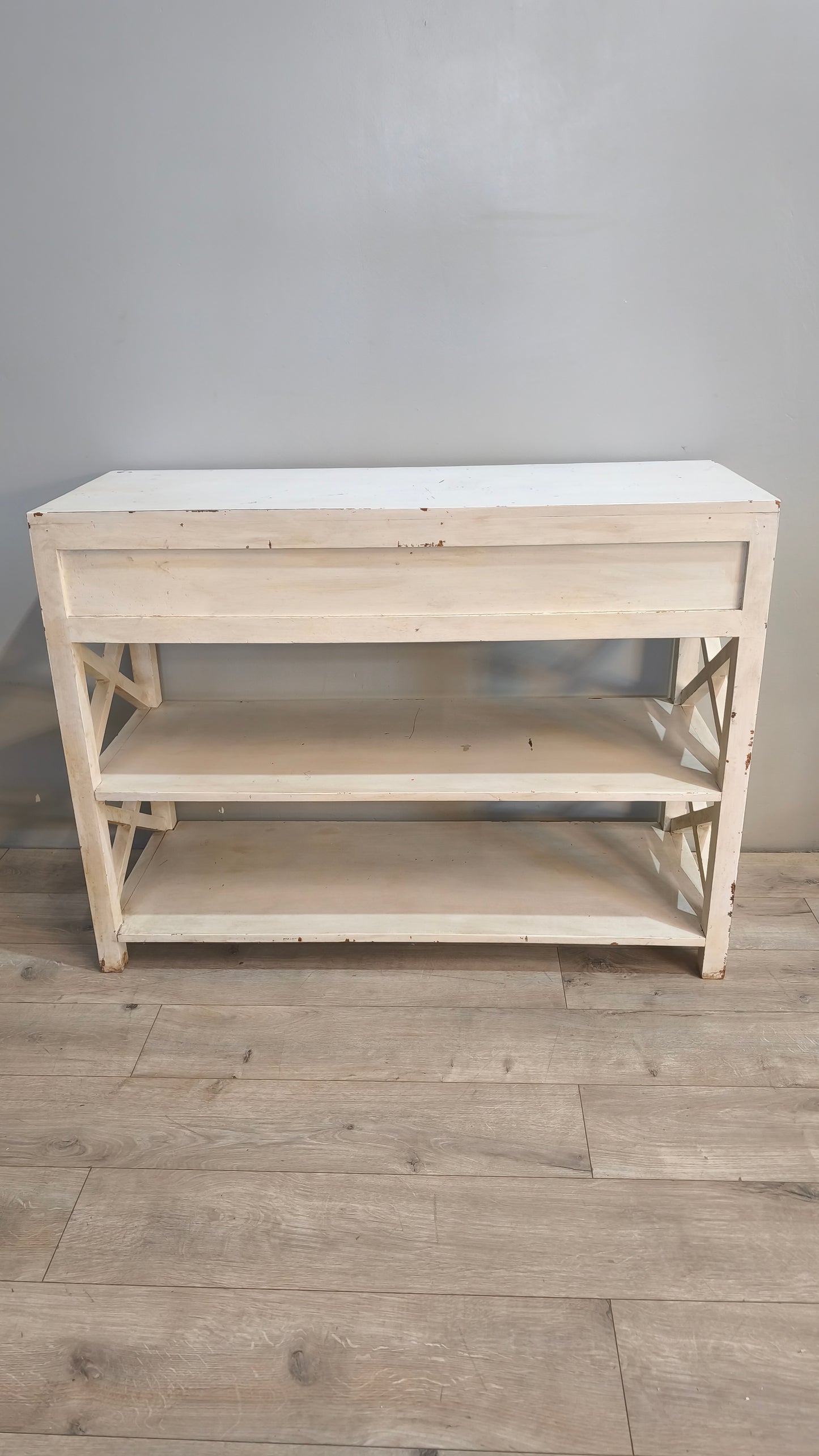 91227 Console in legno dipinta bianca