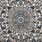 91109 Tappeto bianco e blu con decorazione floreale 215cm x 120cm