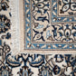 91109 Tappeto bianco e blu con decorazione floreale 215cm x 120cm