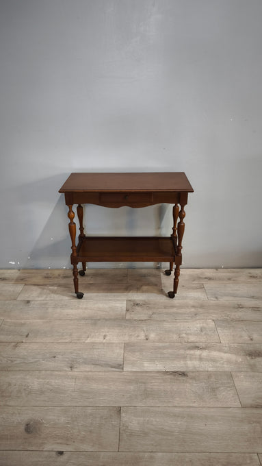 91432 Carrello in legno due ripiani
