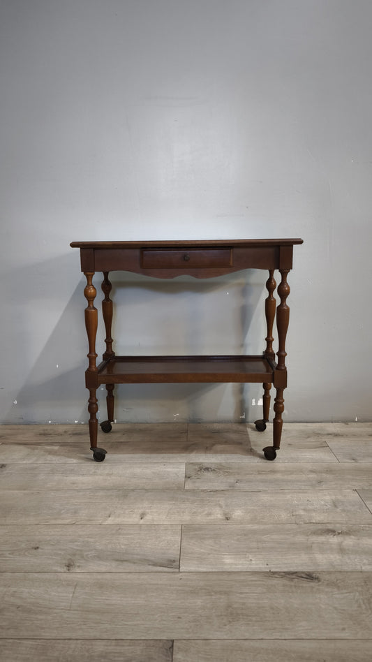 91432 Carrello in legno due ripiani