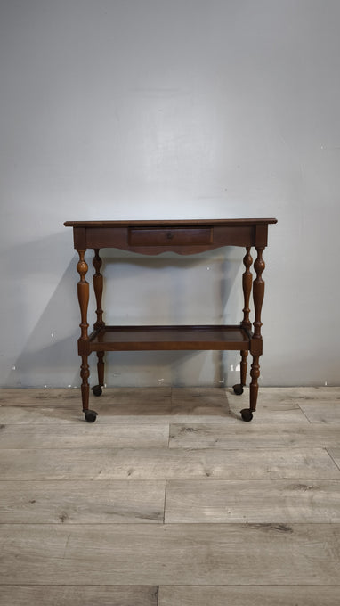 91432 Carrello in legno due ripiani
