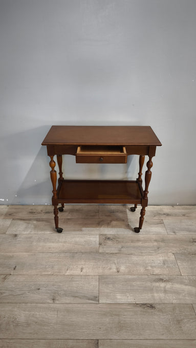 91432 Carrello in legno due ripiani