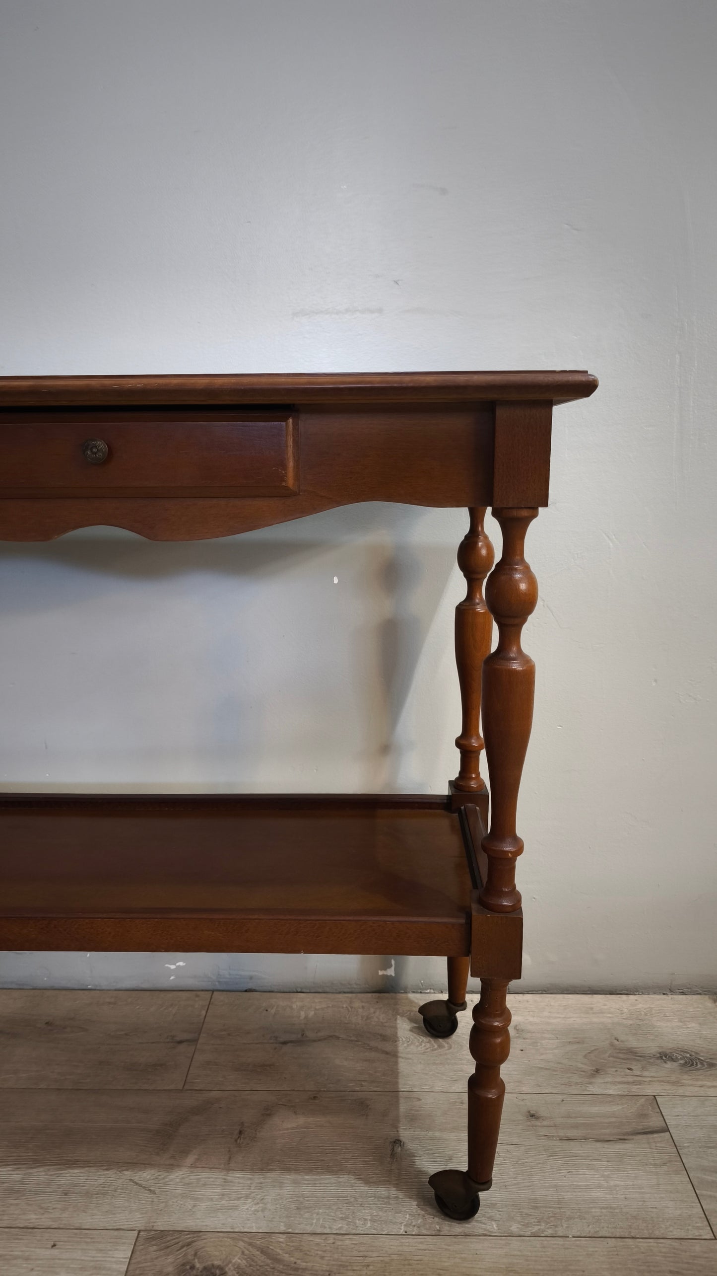 91432 Carrello in legno due ripiani
