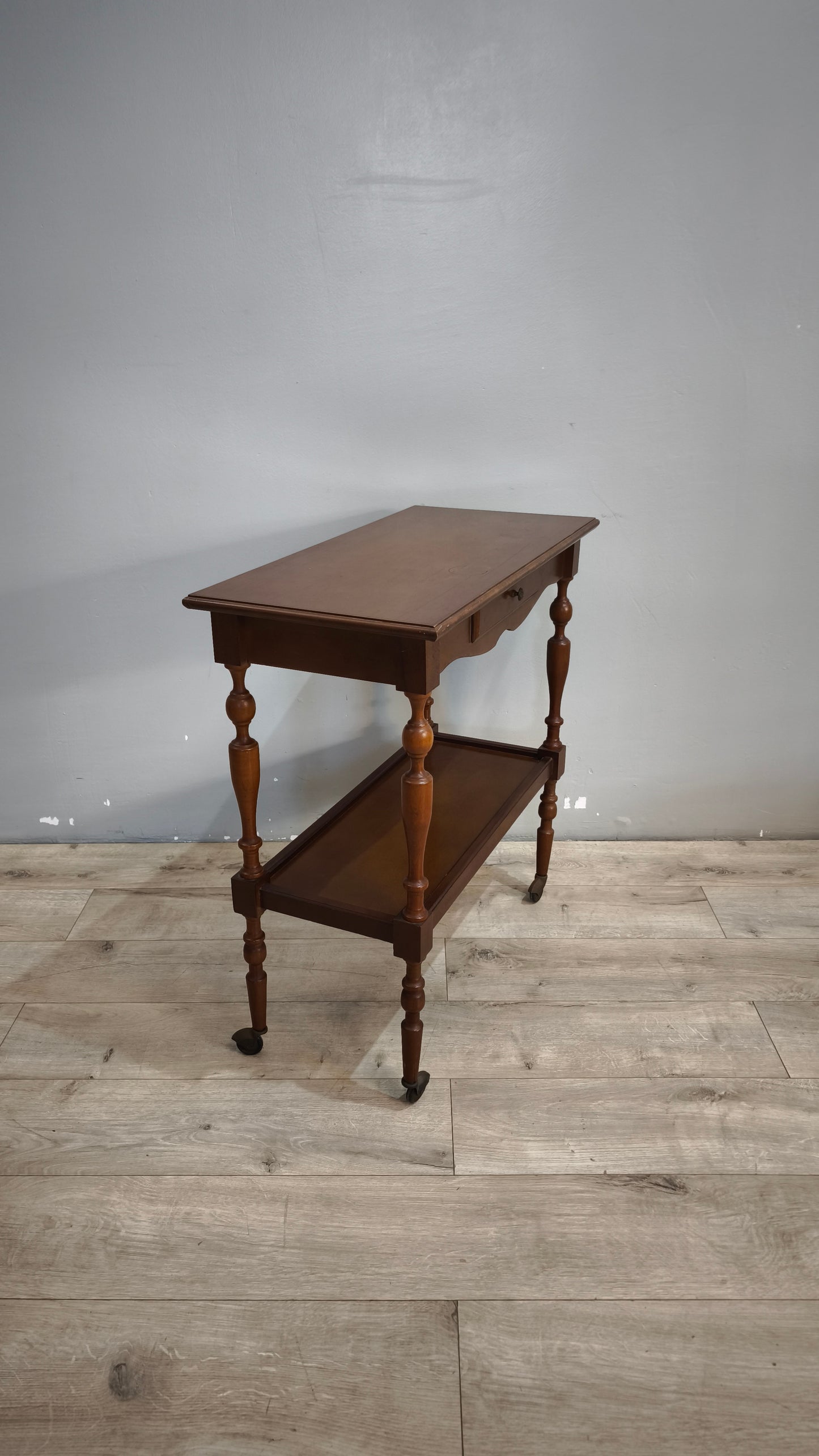 91432 Carrello in legno due ripiani