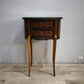 91438 Comodino in legno intarsiato con due cassetti frontali