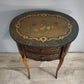 91438 Comodino in legno intarsiato con due cassetti frontali
