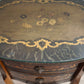 91438 Comodino in legno intarsiato con due cassetti frontali