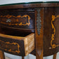 91438 Comodino in legno intarsiato con due cassetti frontali