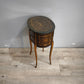 91438 Comodino in legno intarsiato con due cassetti frontali