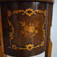 91438 Comodino in legno intarsiato con due cassetti frontali