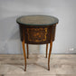 91438 Comodino in legno intarsiato con due cassetti frontali