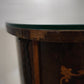 91438 Comodino in legno intarsiato con due cassetti frontali