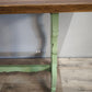 179 Tavolo fratino con base dipinta verde e piano color legno