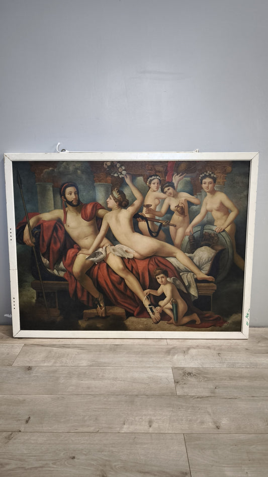 174 Antico dipinto con scena di nudi