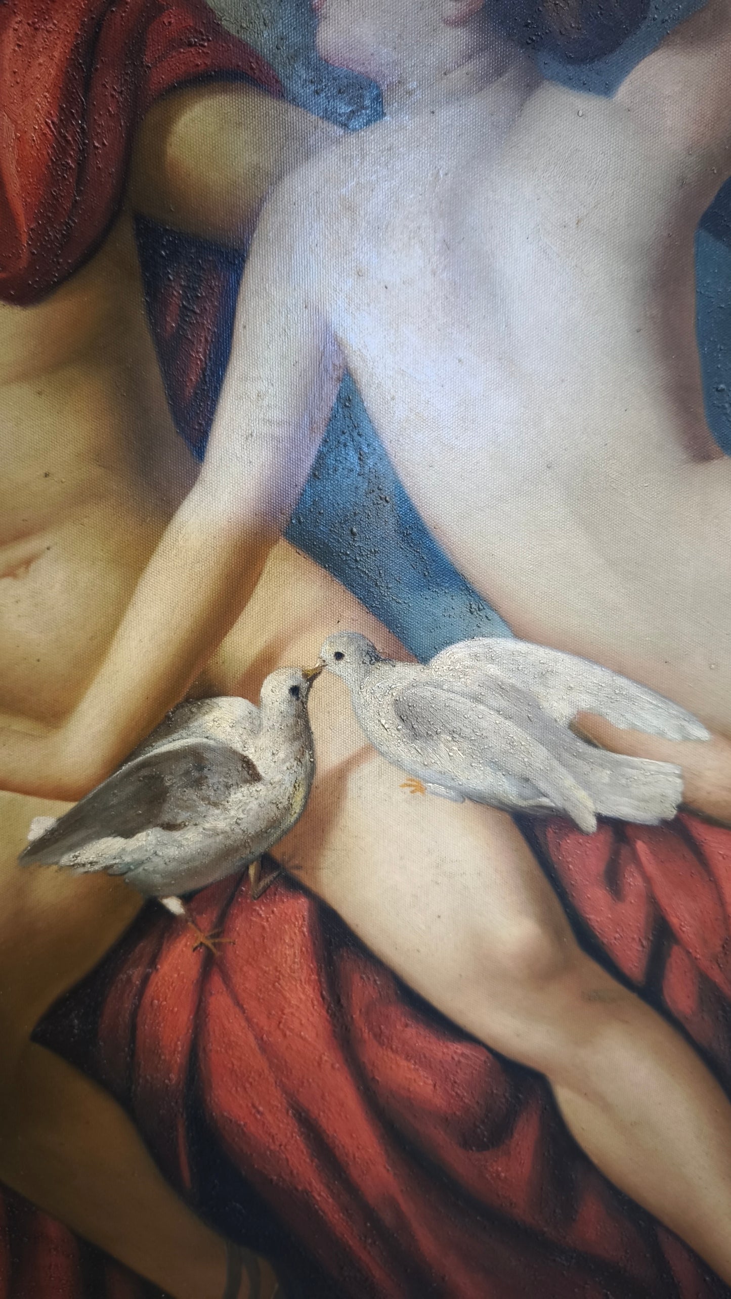174 Antico dipinto con scena di nudi