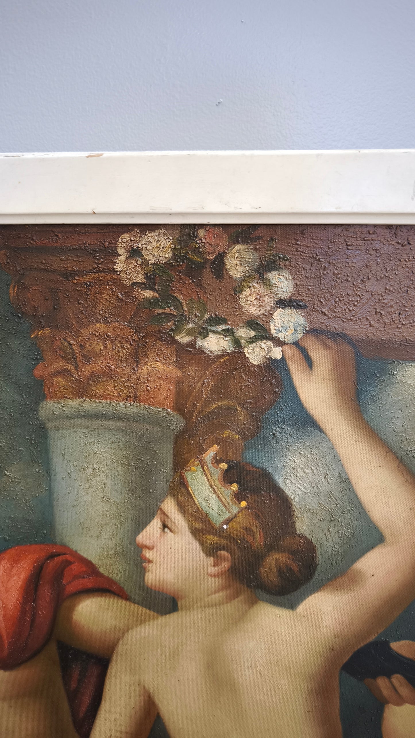 174 Antico dipinto con scena di nudi