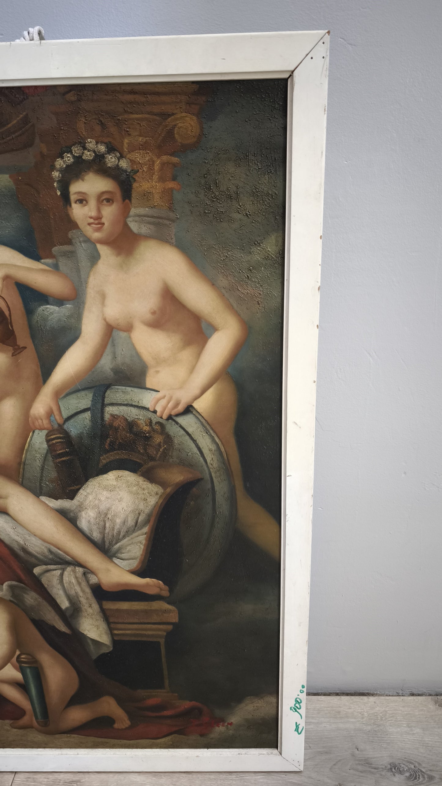 174 Antico dipinto con scena di nudi