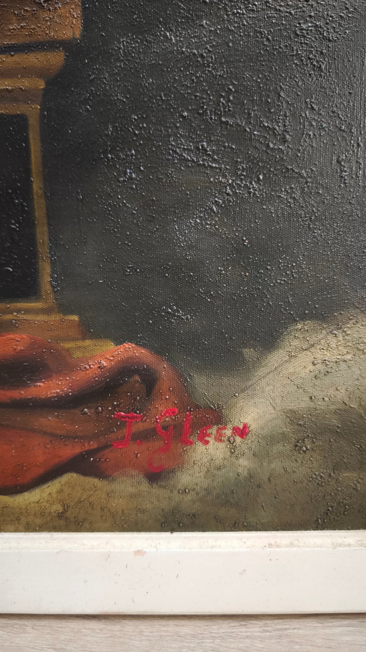 174 Antico dipinto con scena di nudi