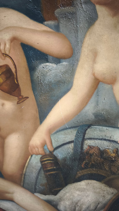174 Antico dipinto con scena di nudi