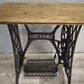 191 Base in ghisa Singer con piano in legno