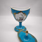 91531 Coppia di vasi vecchia Parigi in porcellana azzurra e oro