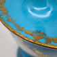 91531 Coppia di vasi vecchia Parigi in porcellana azzurra e oro