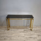193 Console in ottone e vetro fumé