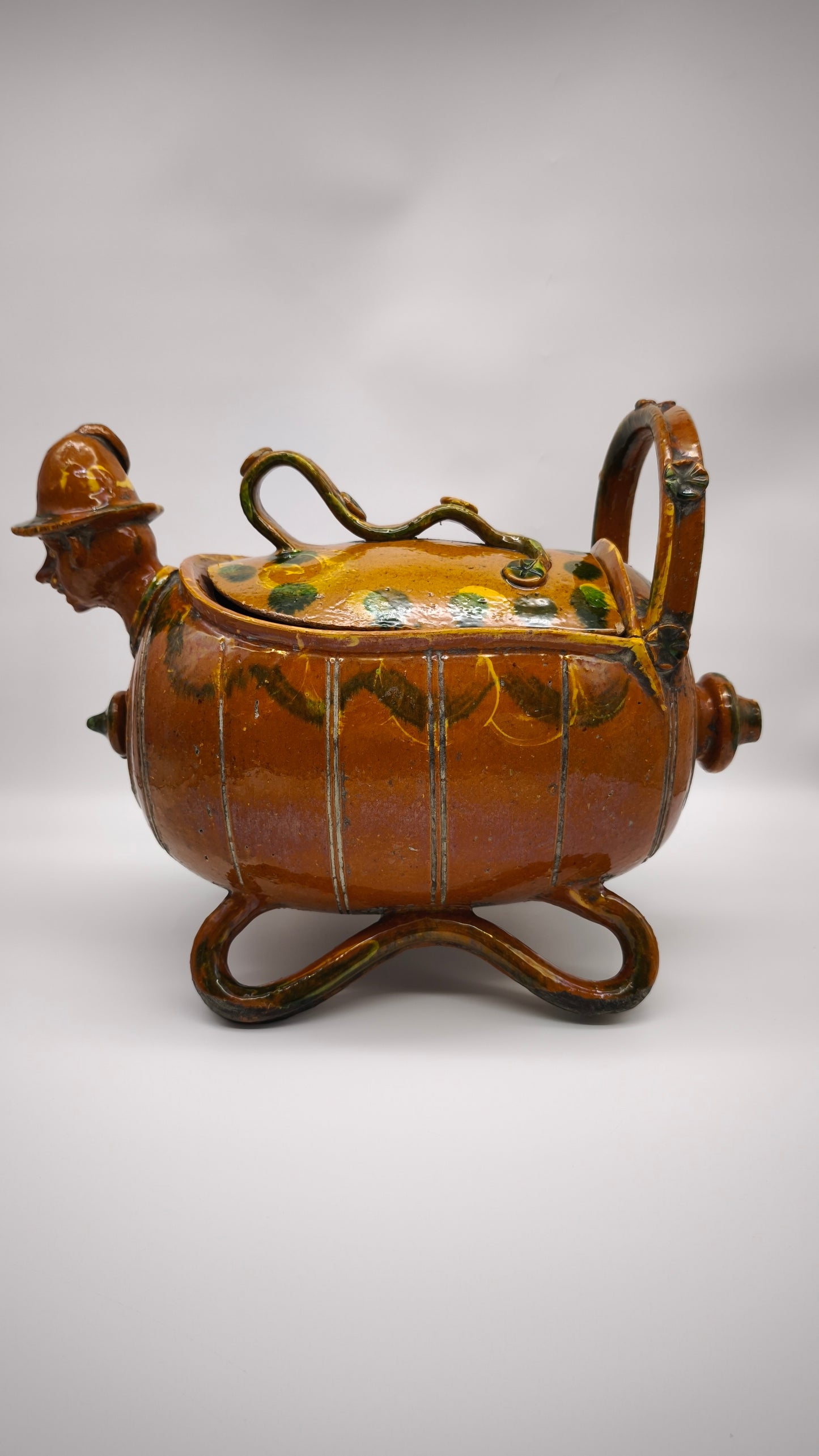 150 Fiasca in terracotta smaltata tirolese